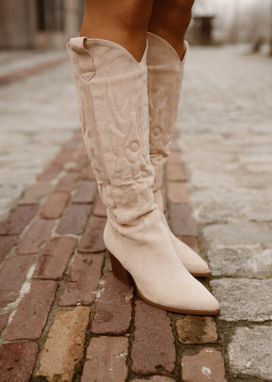 Cowboyboots suede beige