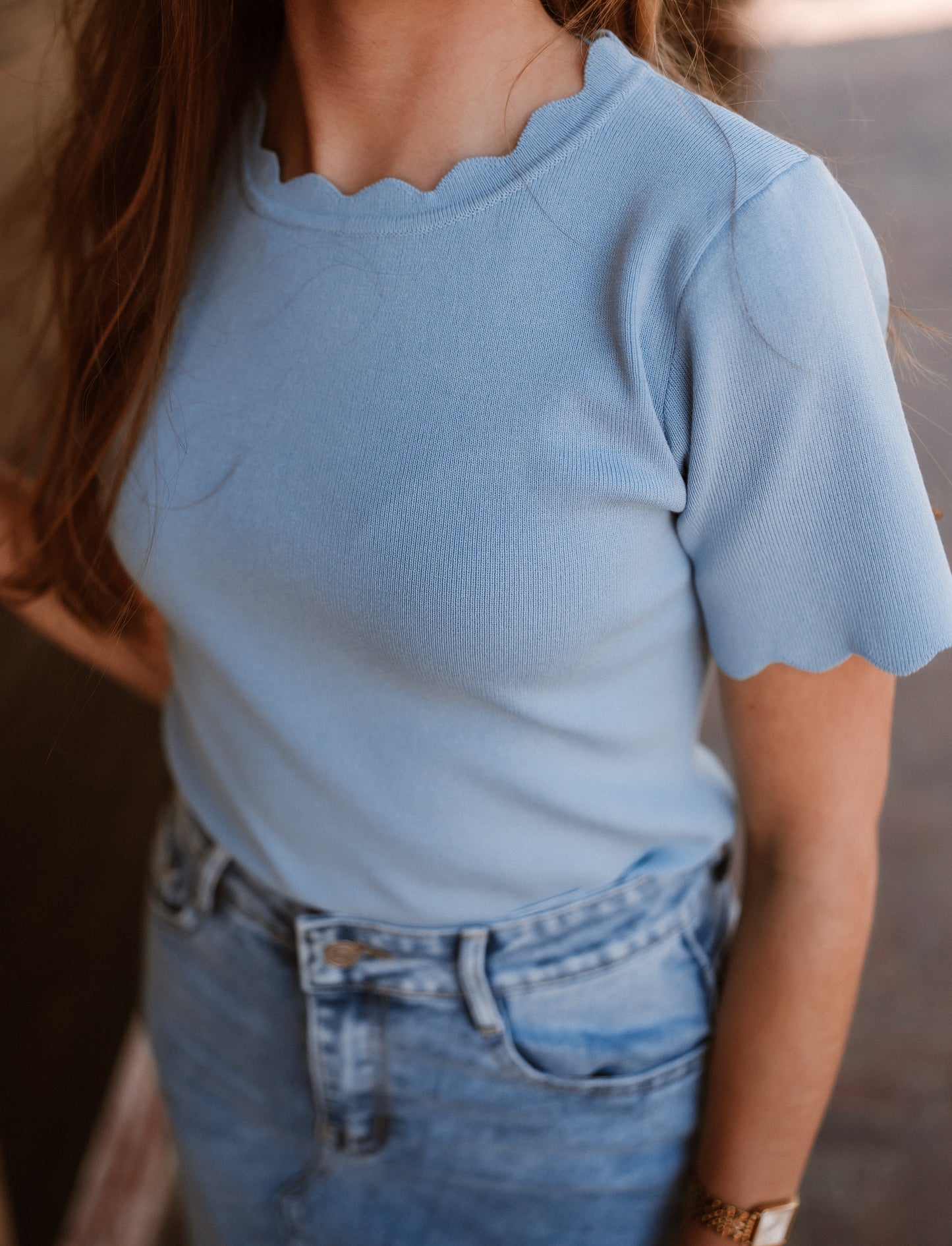 Top Eva blauw