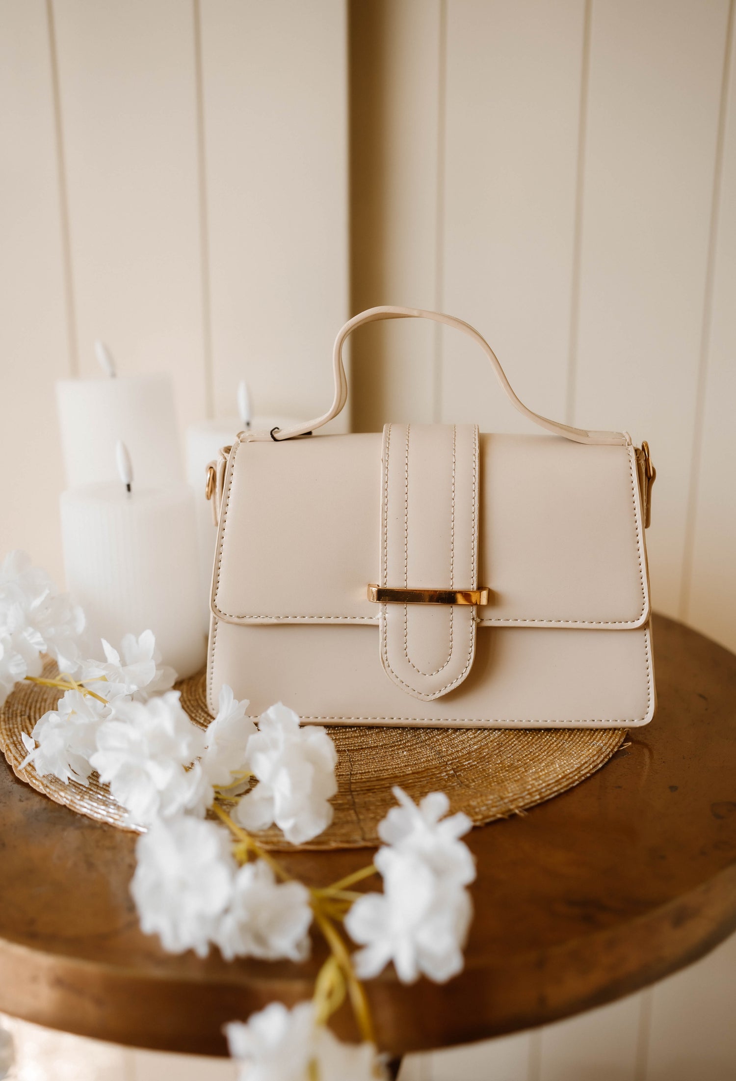 Tas Fleur beige