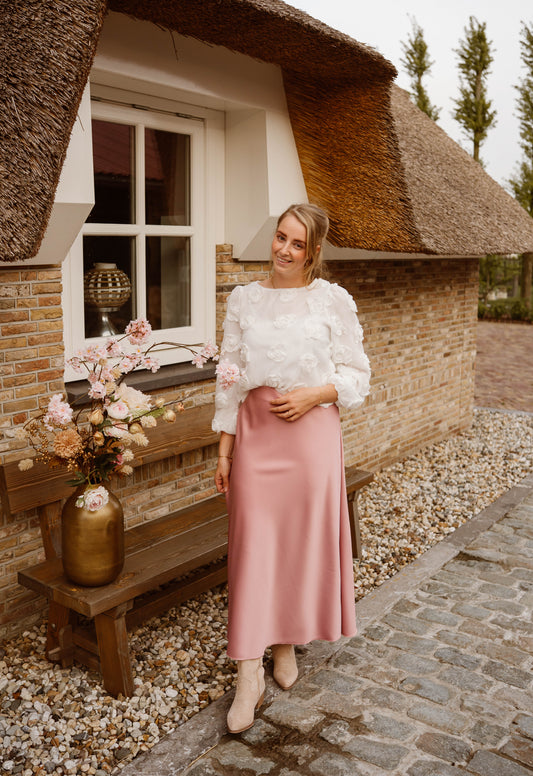 Rok satin roze