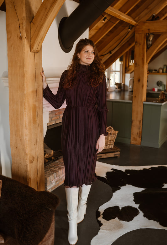 Jurk Dorith aubergine