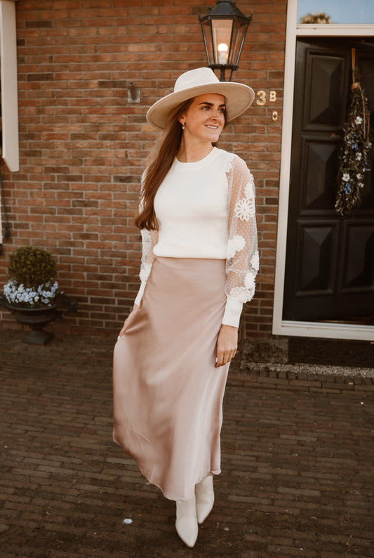 Rok satin taupe