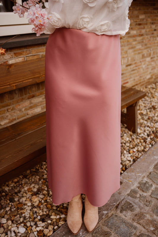 Rok satin roze