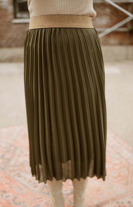 Rok Estelle plissé groen