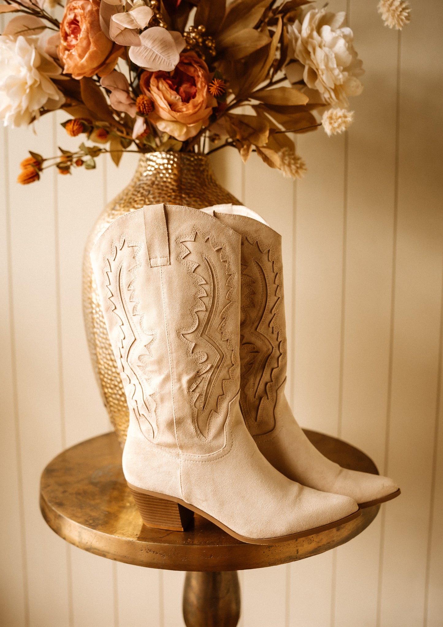 Cowboyboots beige suede